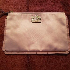 COACH MADISON PURPLE SATIN COSMETIC MAKEUP BAG/CLUTCH POUCH
